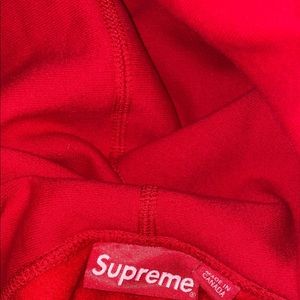 Red Supreme Hoodie (Blue Box Logo)